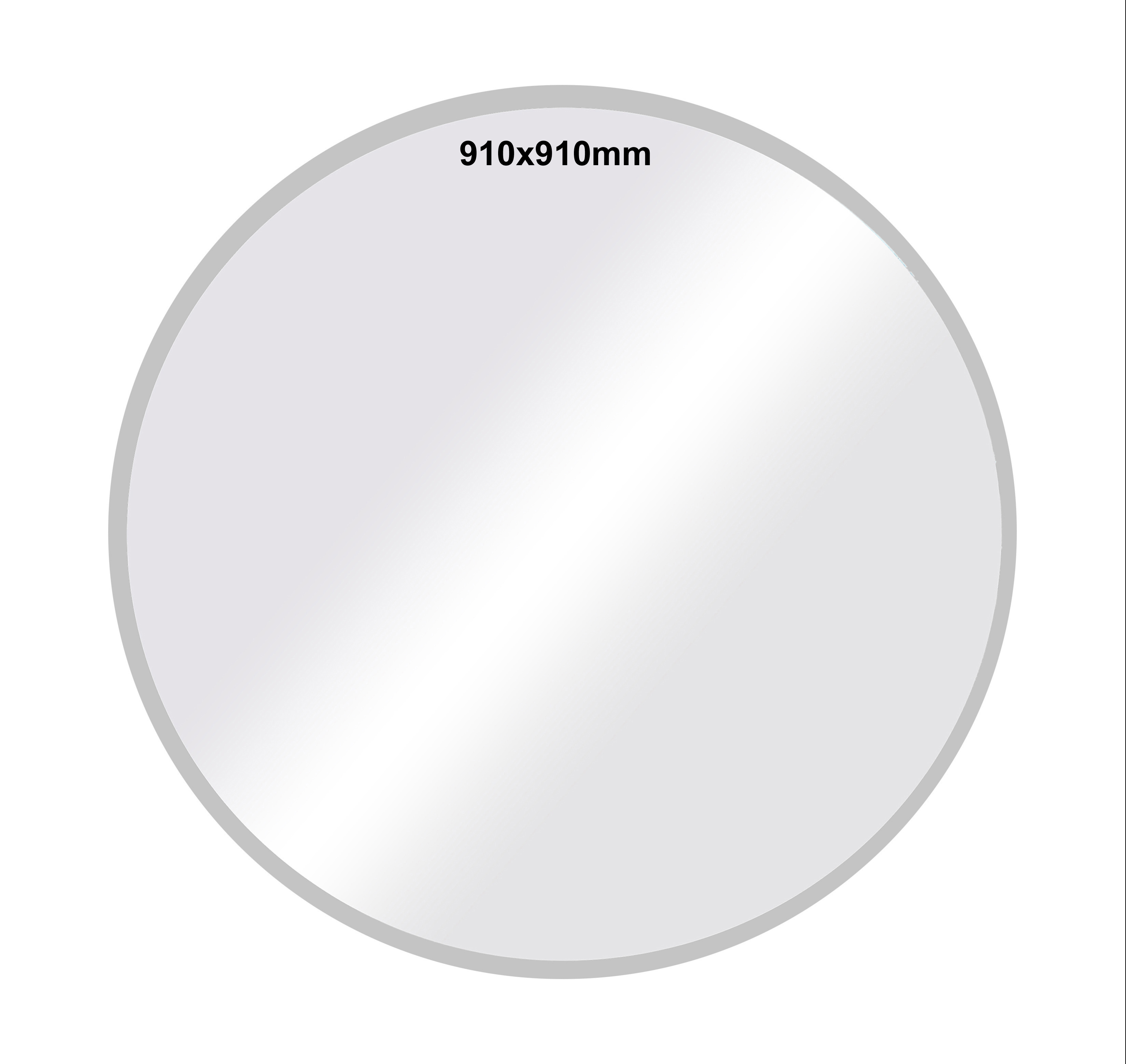 EMC025 Wall décor art mirror modern round light grey frame 910mm